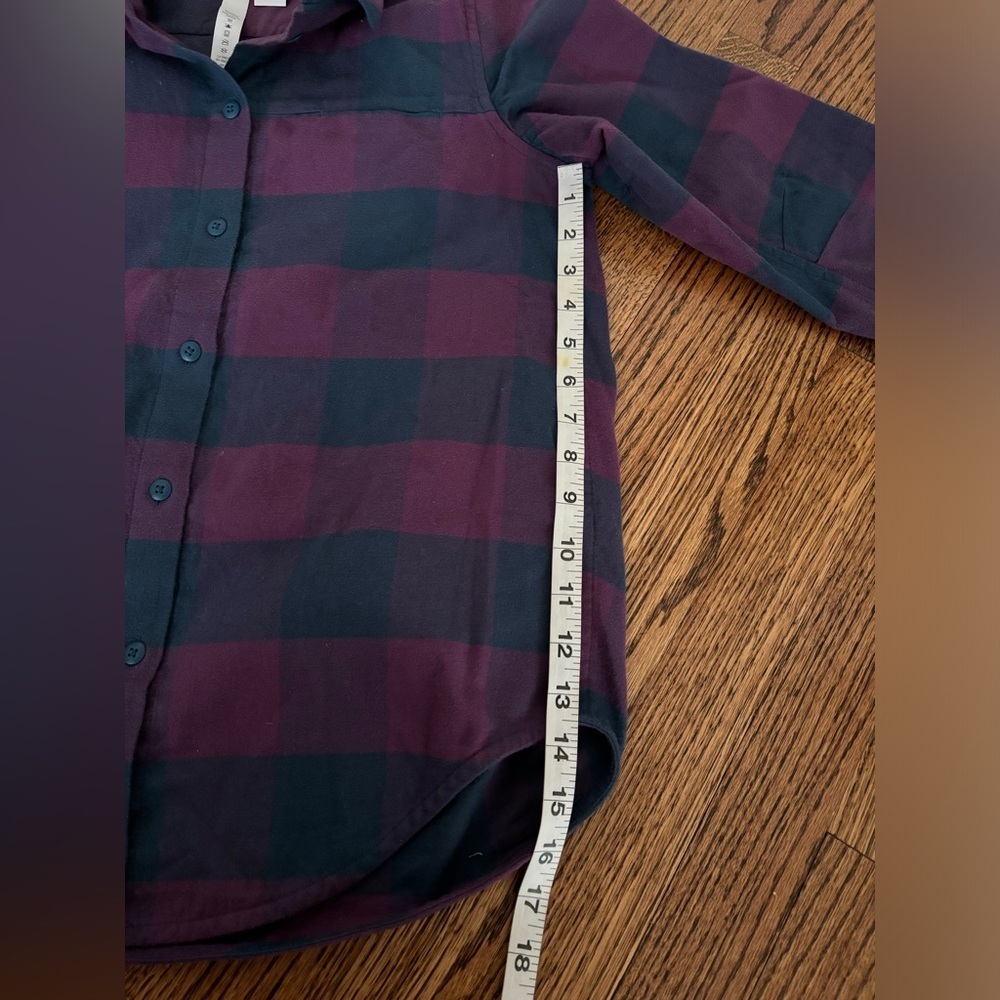 Lululemon | Full Day Ahead Flannel Shirt Plaid Galactic Grape Purple Blue Sz 2 - Picture 5 of 7